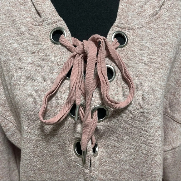 Haute Monde Lace Up Pullover Hooded Sweater MEDIUM - Picture 2 of 5